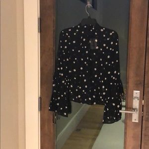 Top shop sheer top with polka dots US2